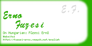 erno fuzesi business card